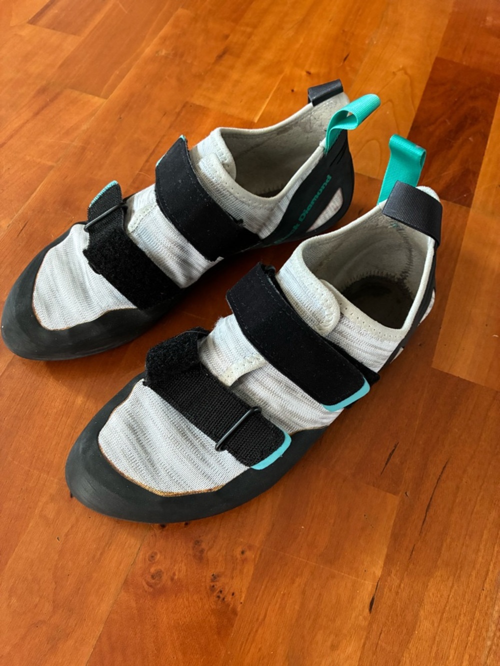 Black Diamond White and Blue Climbing Shoe